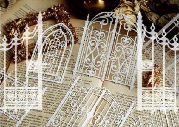 10 Pcs White Hollow Lace Scrapbook Art Decoration Paper