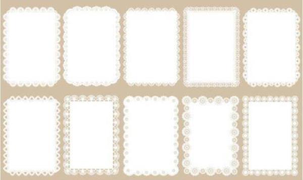 10 Pcs White Hollow Lace Scrapbook Art Decoration Paper