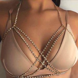 Silver Glitter Butterfly Chest Bra Body Jewellery