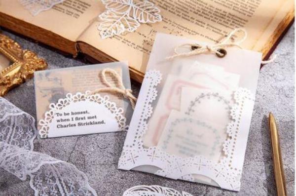 10 Pcs White Hollow Lace Art Decoration Paper