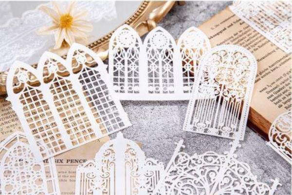 10 Pcs White Hollow Lace Art Decoration Paper