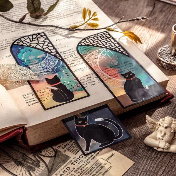 6 Hollow Lace Cat Bookmarks