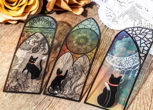 6 Hollow Lace Cat Bookmarks