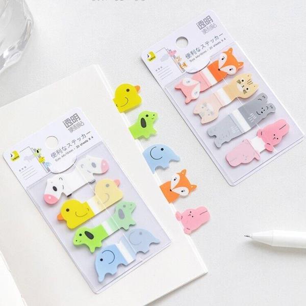 Cartoon Animal Waterproof Indexing Sticky Labels