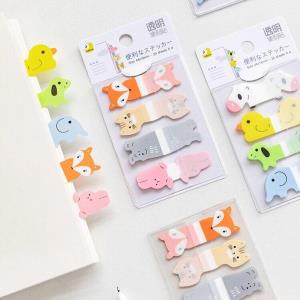 Cartoon Animal Waterproof Indexing Sticky Labels