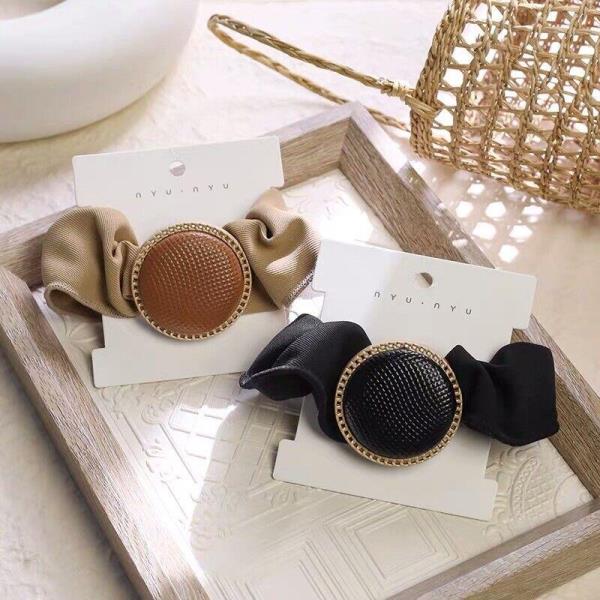 Chic Leather Circle High Elastic Hair Tie