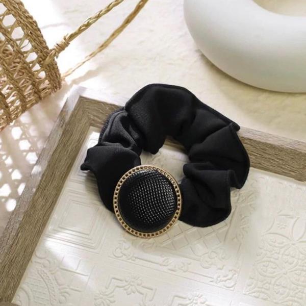 Chic Leather Circle High Elastic Hair Tie