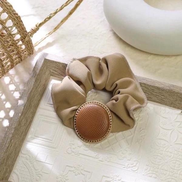 Chic Leather Circle High Elastic Hair Tie