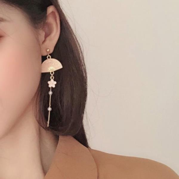 Pink Cherry Blossom Cat Earrings