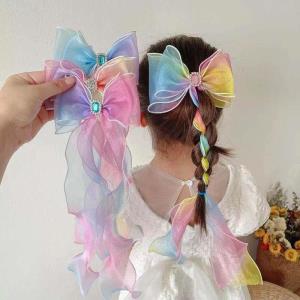 Rainbow Kids Lace Bow Hair Pin