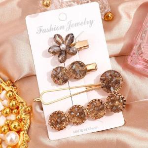 4 Pcs Full Crystal Hair Pin Set