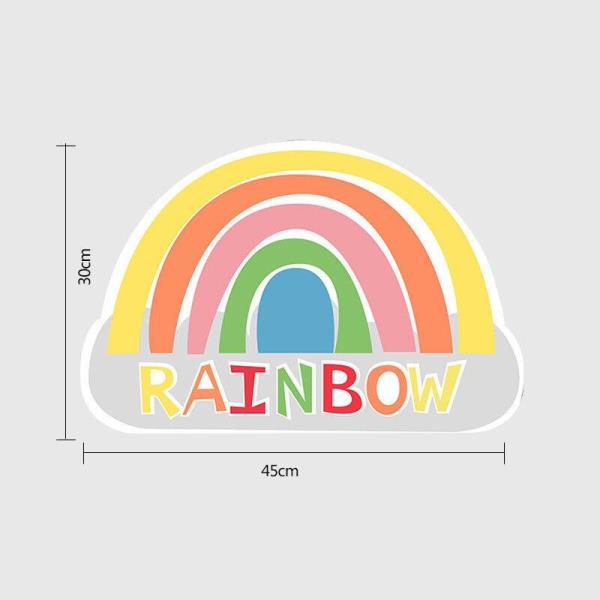 2 Pcs Cartoon Rainbow Faux Leather Kid Placemat