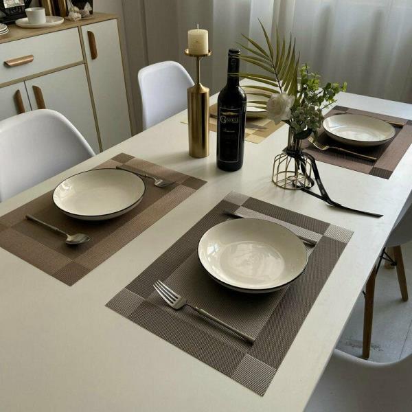 4 Modern Woven Rectangle Table Dining Placemats