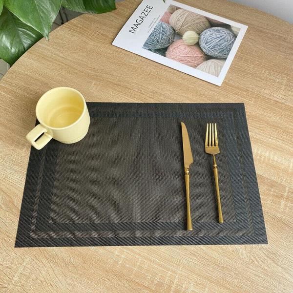 4 Modern Woven Rectangle Table Dining Placemats