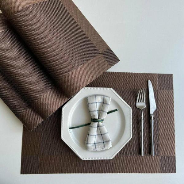 4 Modern Woven Rectangle Table Dining Placemats