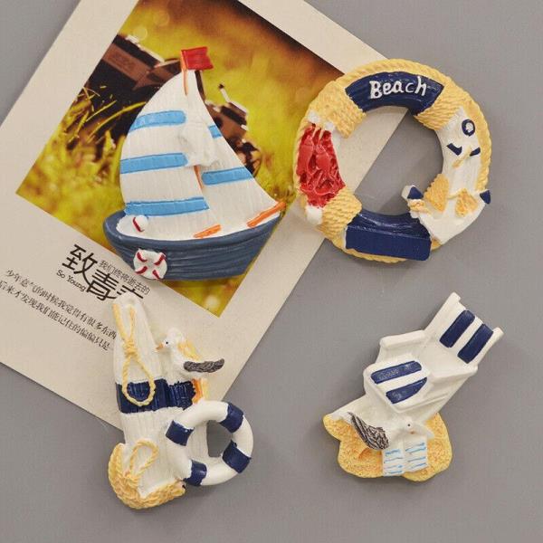 Resin Mediterranean Sailor Boat Fridge Magnet