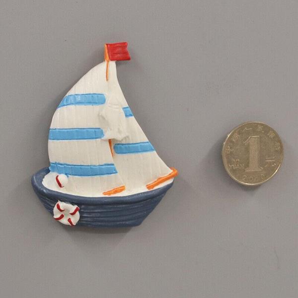 Resin Mediterranean Sailor Boat Fridge Magnet