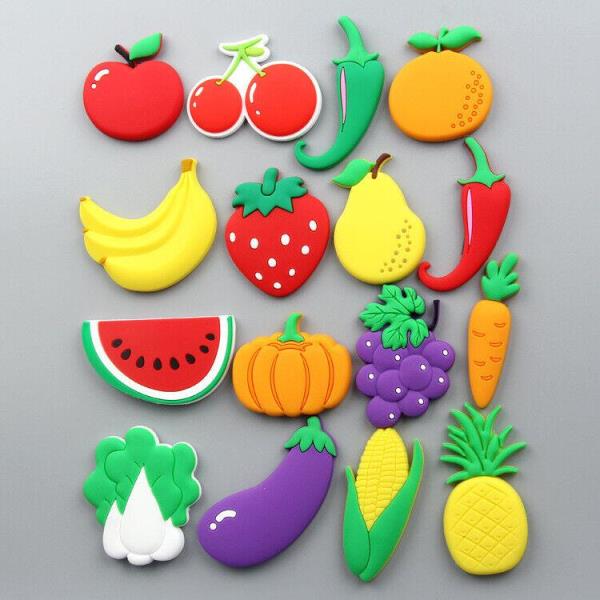 16 Cute Cartoon Fruit Fridge Magnets