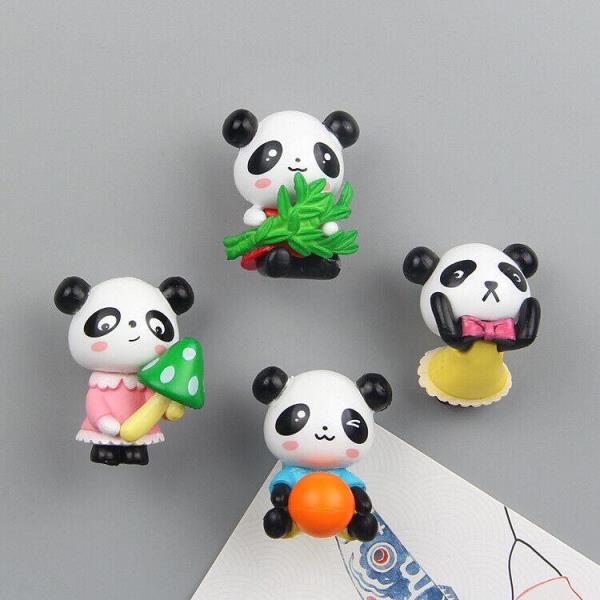 4 Cute Cartoon Panda Fridge Magnets