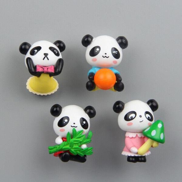 4 Cute Cartoon Panda Fridge Magnets