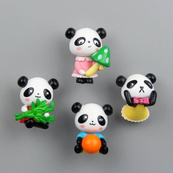 4 Cute Cartoon Panda Fridge Magnets