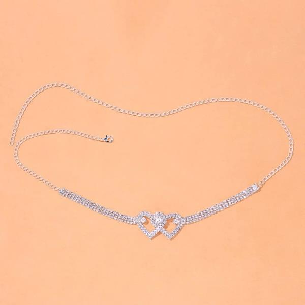 Double Heart Crystal Thigh Chain