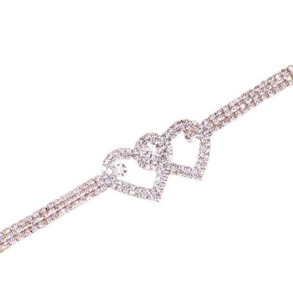 Double Heart Crystal Thigh Chain