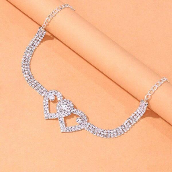 Double Heart Crystal Thigh Chain