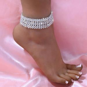 1 Pair Silver Tassel High Heel Anklets