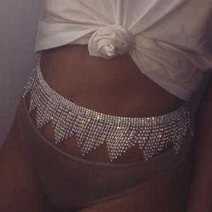 Shiny Rhinestone Bikini Chest Body Chain