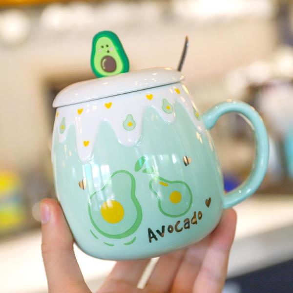 Cute 3D Fruit Ceramic Drink Mug With Spoon