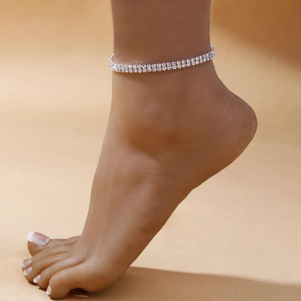 Rhinestone Double Layer Anklet