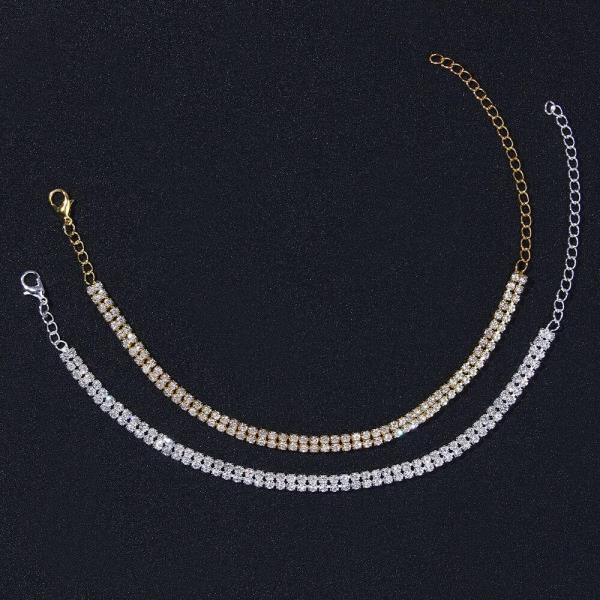 Rhinestone Double Layer Anklet