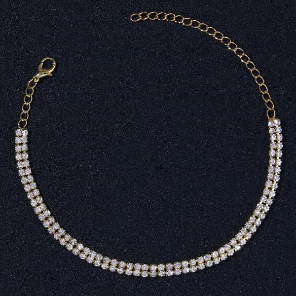 Rhinestone Double Layer Anklet