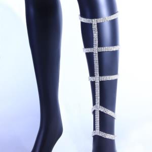 2 Silver Rhinestone Calf Leg Chains