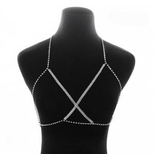 Gothic Pearl Necklace Back Body Chain