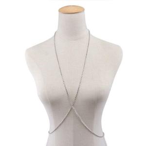 Imitation Pearl Back Necklace Body Chain