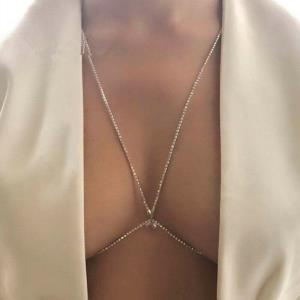 Silver Shiny Choker Necklace Chest Chain