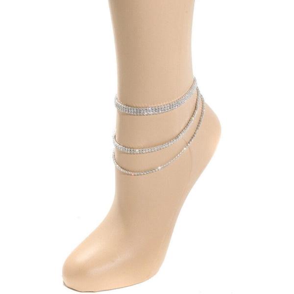 Rhinestone Multi Tassel High Heel Anklet