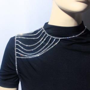 Gold Crystal Multi Layer Chest Chain