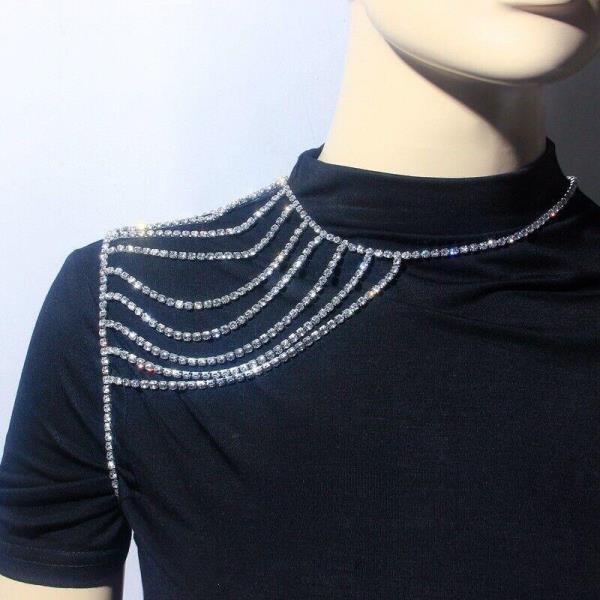 Rhinestone Tassel Shoulder Shawl Chain