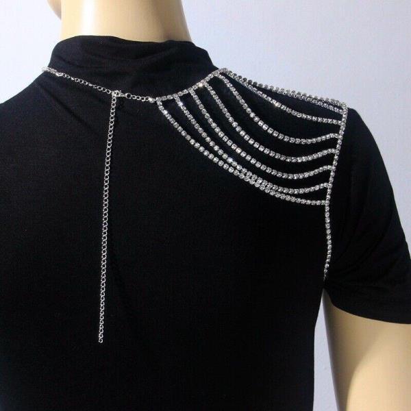 Rhinestone Tassel Shoulder Shawl Chain