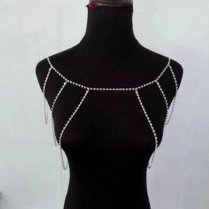 Gold Rhinestone Chest Bra Body Chain