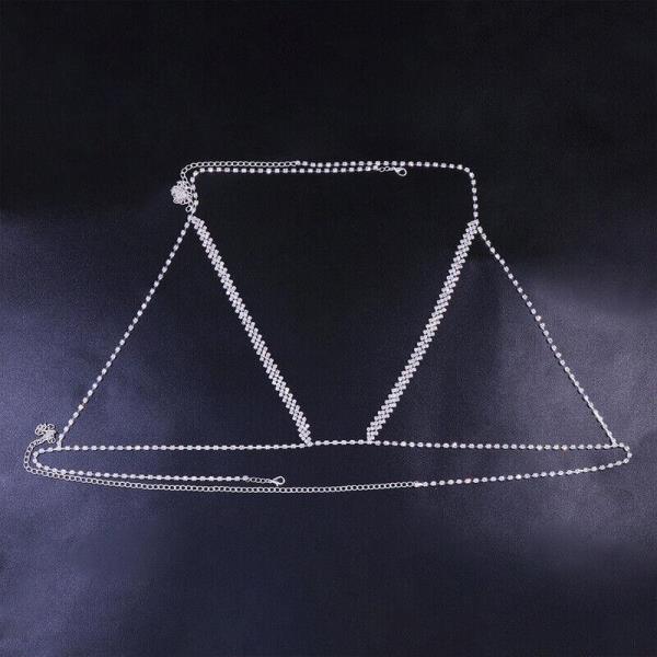 Rhinestone Rhombus Chest Bra Chain