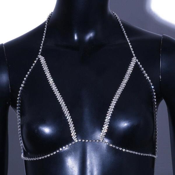 Rhinestone Rhombus Chest Bra Chain