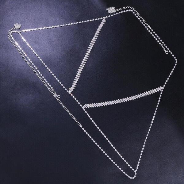 Rhinestone Rhombus Chest Bra Chain