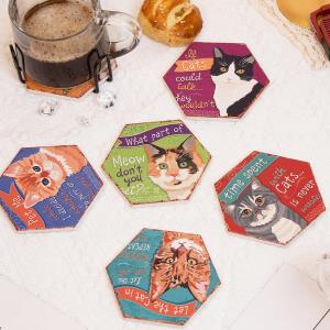 Japanese Cartoon Cat PVC Small Coaster