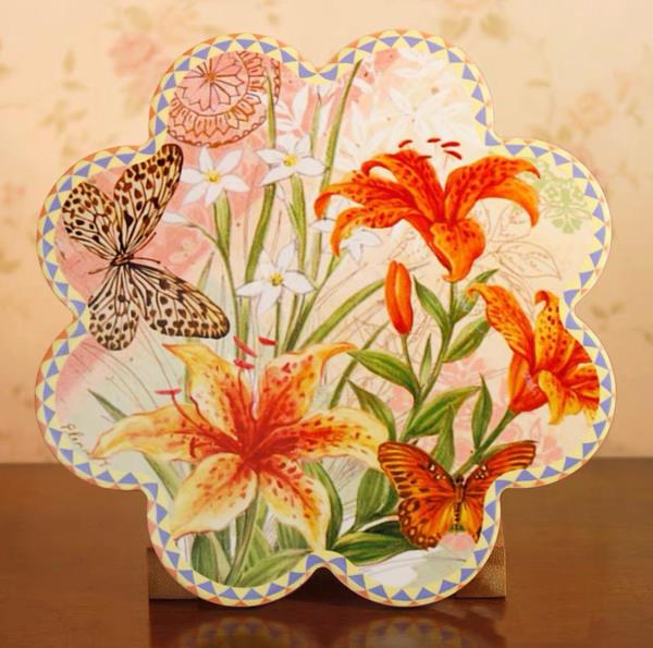 Garden Flower Large Ceramic Absorbent Coaster 