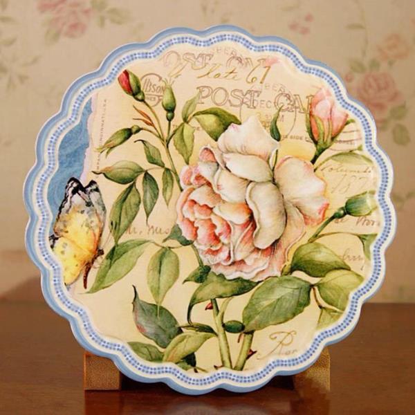 Garden Flower Large Ceramic Absorbent Coaster 