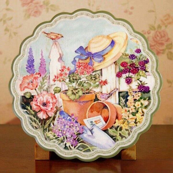 Garden Flower Large Ceramic Absorbent Coaster 